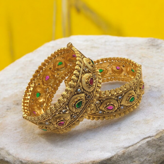 The Elegance of Indian Gold-Plated Bangles Bracelet