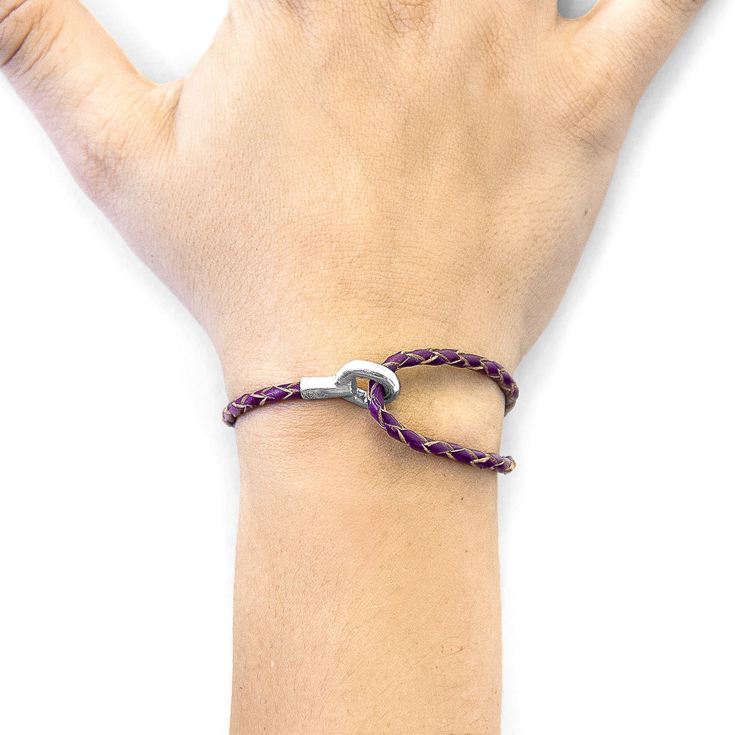 Deep Purple Blake Silver & Leather Bracelet