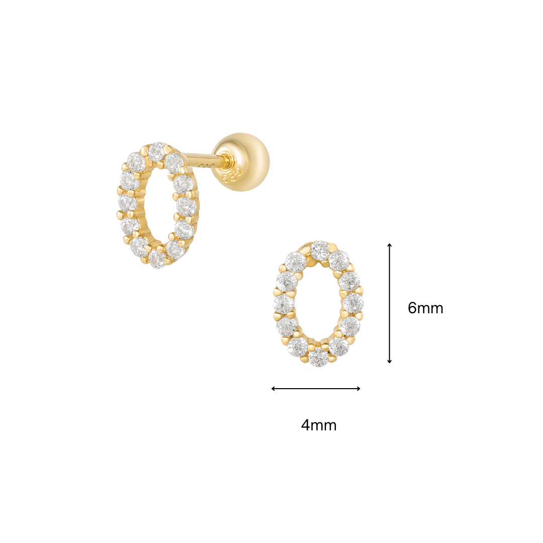 14K SOLID GOLD OVAL PIERCING