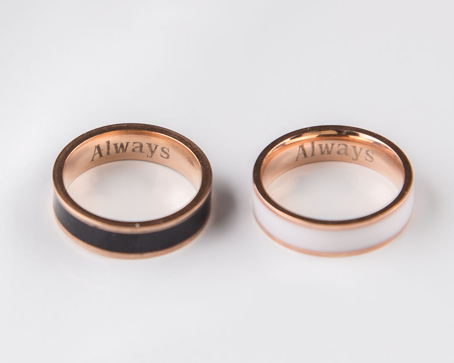 Rose Gold Couple Rings Gift