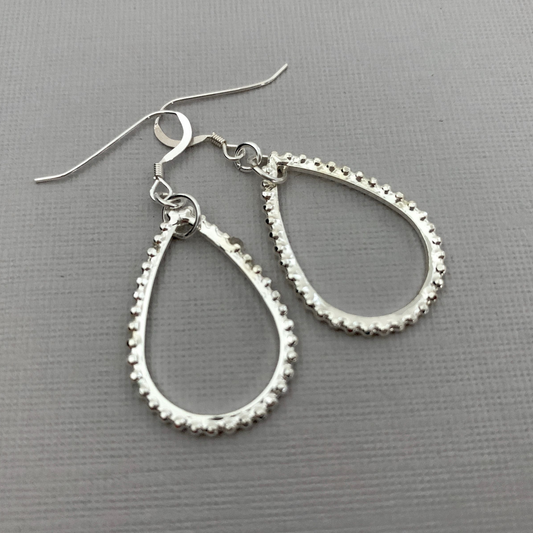 Silver Teardrop Dangles