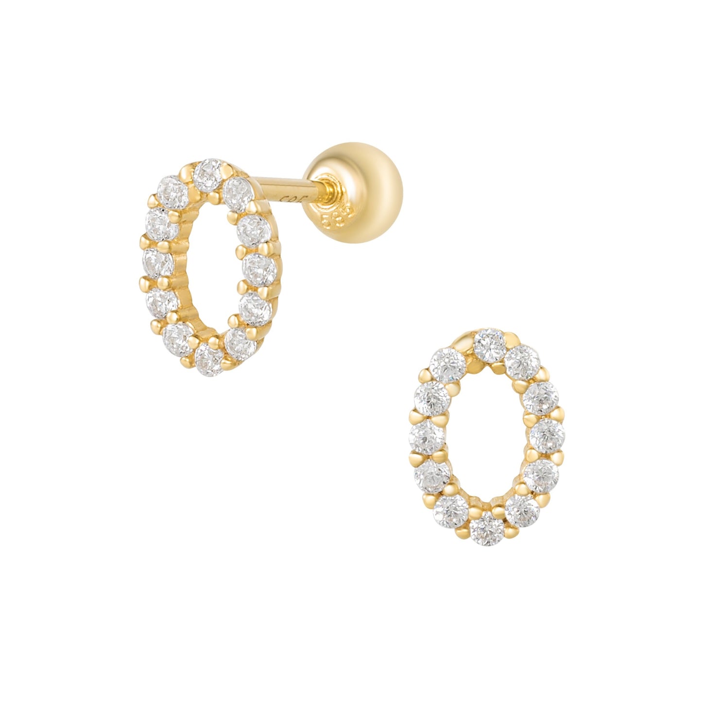 14K SOLID GOLD OVAL PIERCING