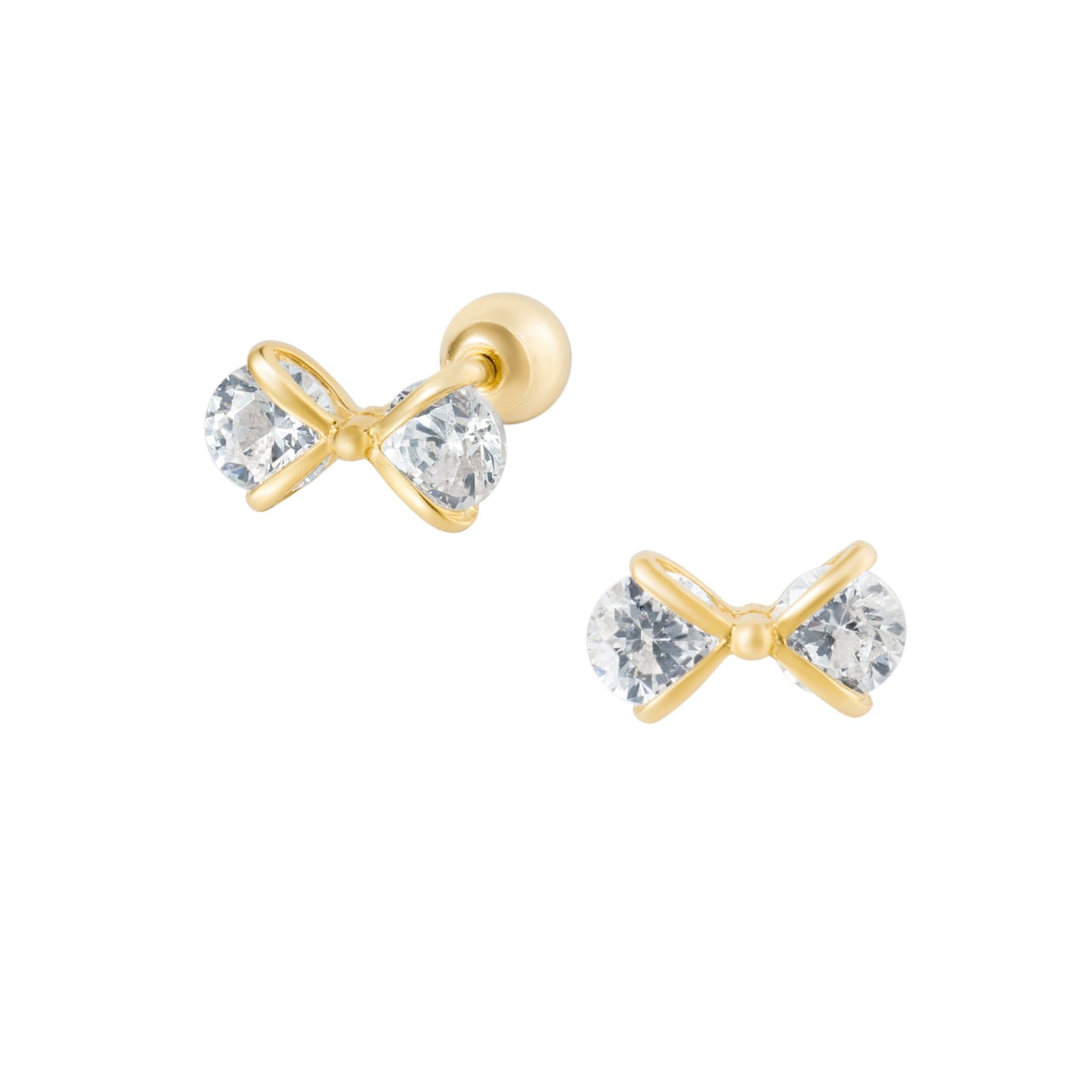 14K SOLID GOLD CUBIC BOW TIE PIERCING