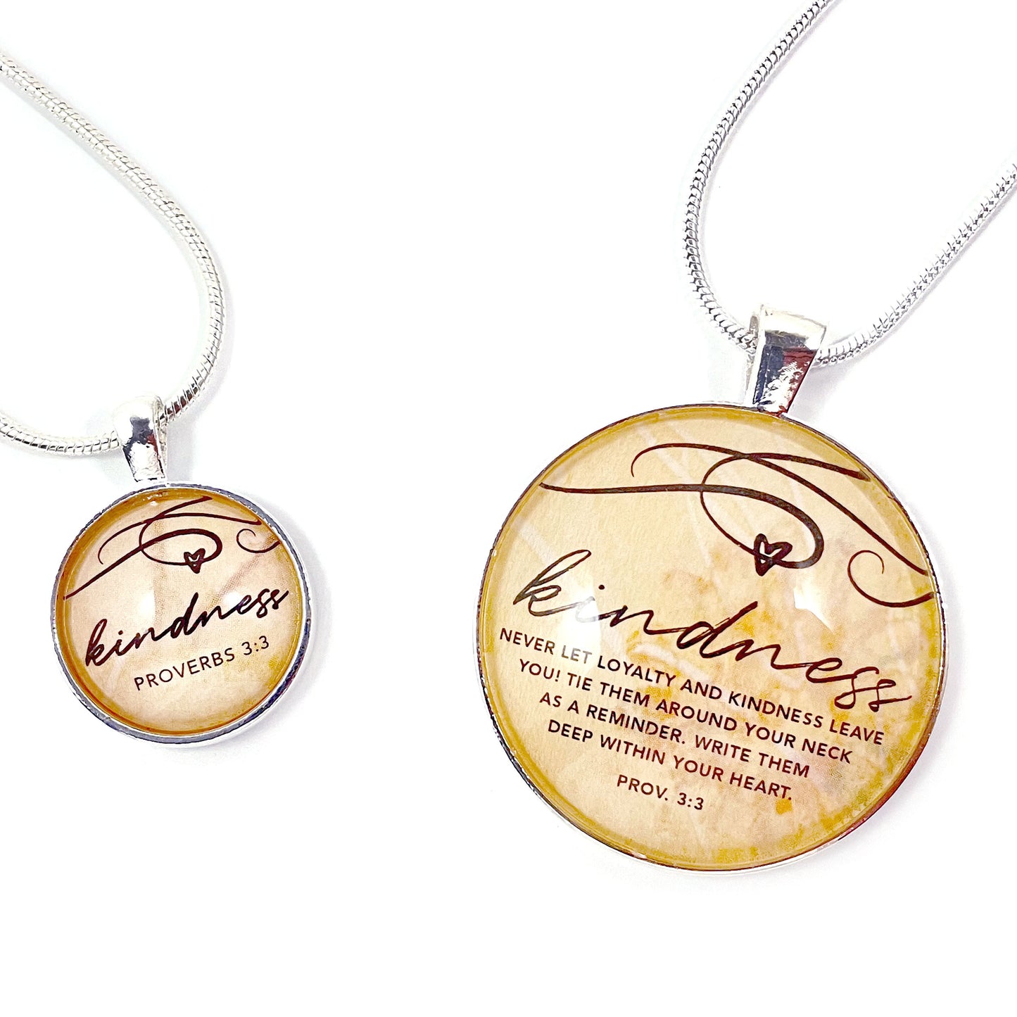 Kindness – Scripture Silver-Plated Pendant Necklace