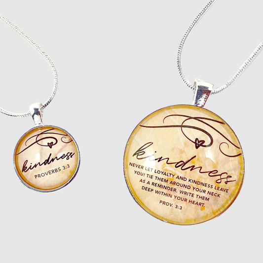 Kindness – Scripture Silver-Plated Pendant Necklace