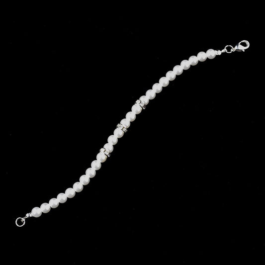 Crystal Rhinestone Pearl Single Linear Bracelet