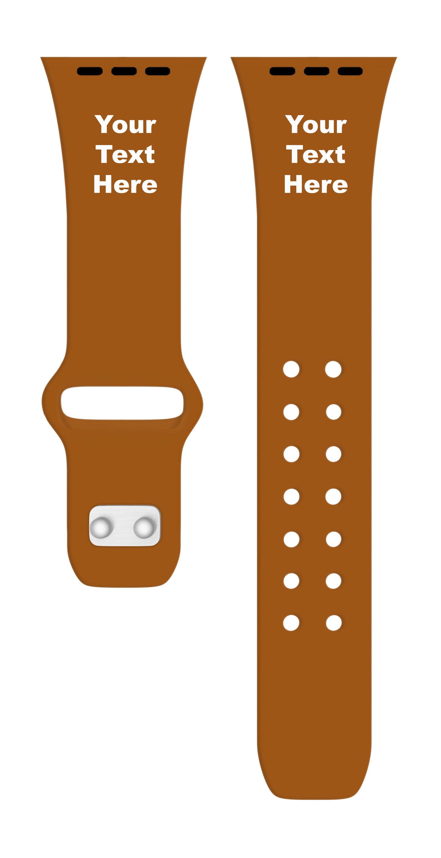 Custom Text HD Burnt Orange Watch Band Compatible with Apple Watch