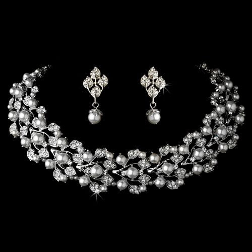 Bridal Crystal Pearl Jewelry Set