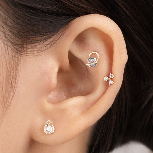 14K (58.5%) SOLID GOLD BELLAROSE PIERCING