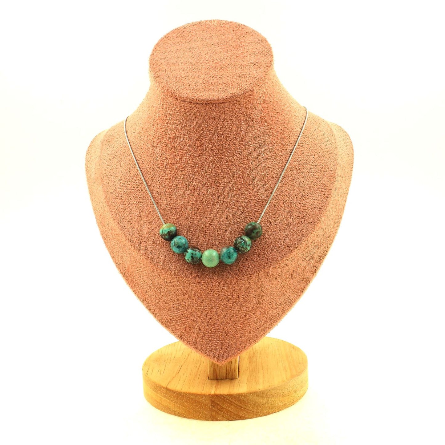 Chrysocolla 7A 8 mm 7 beads Necklace