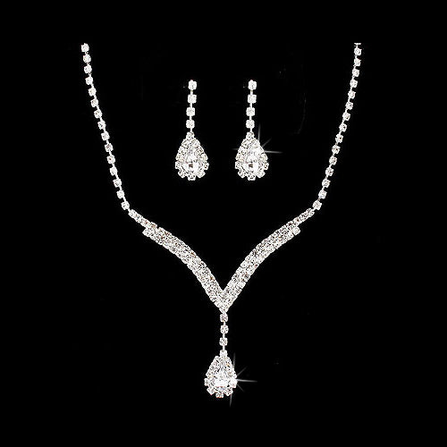 Necklace Earring Crystal Rhinestone LG V Set