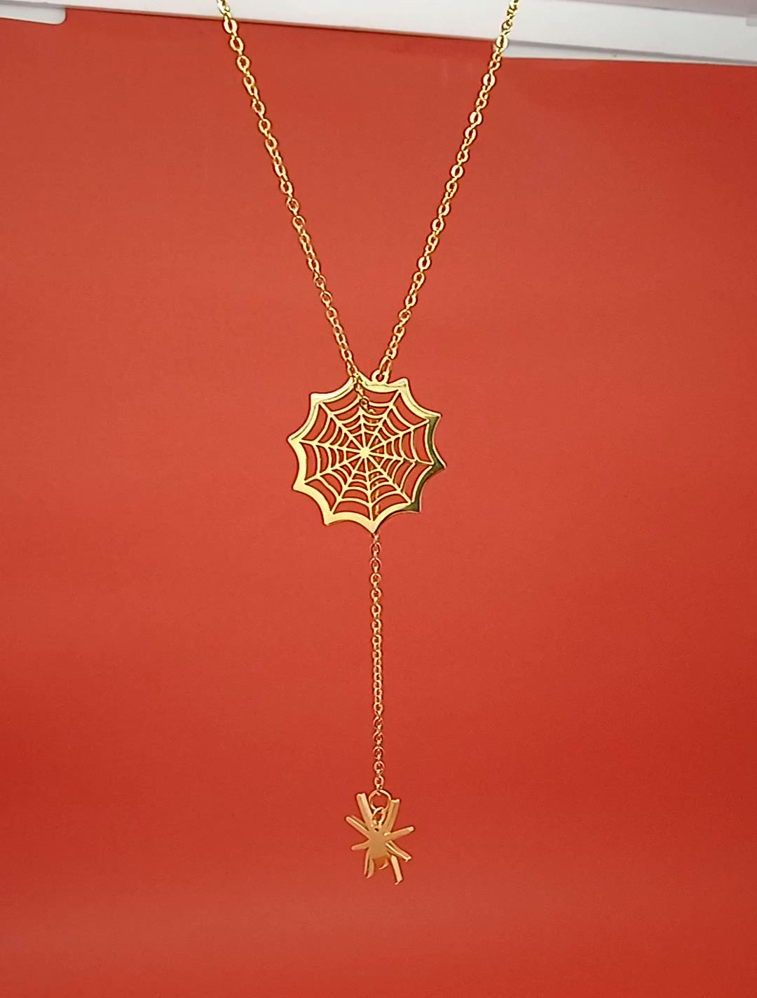 18k Gold Spider Necklace