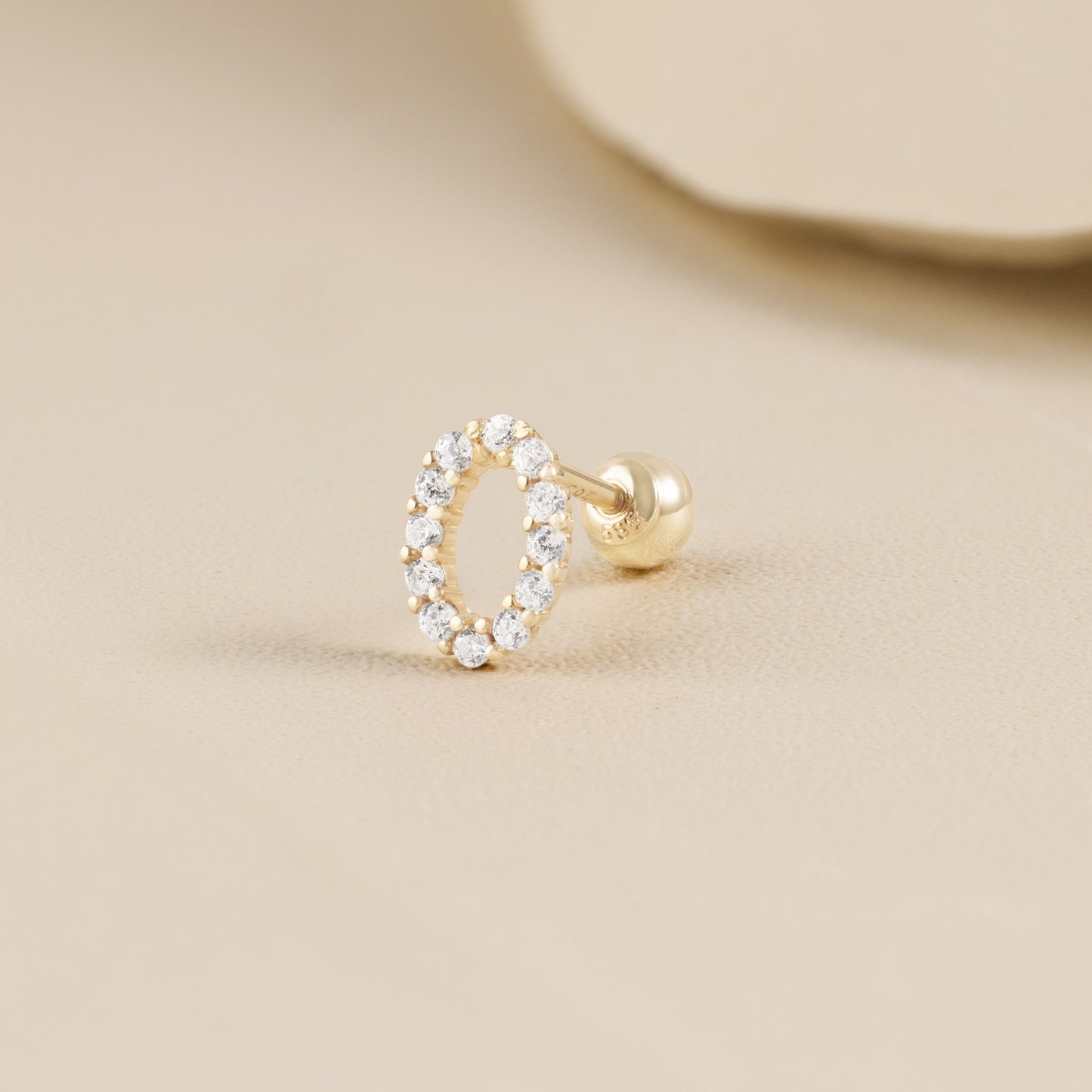 14K SOLID GOLD OVAL PIERCING