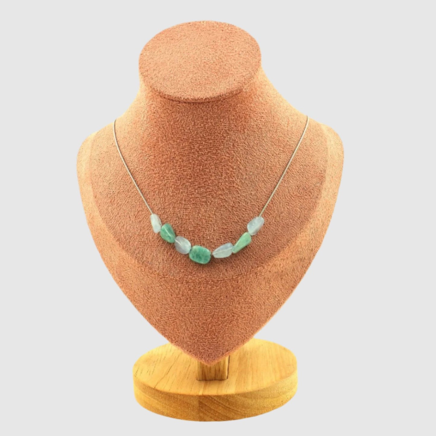 Aquamarine + Amazonite from Brazil 7 beads Necklace