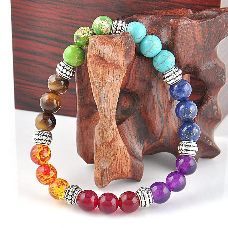 7 Chakra Colors Mixed Healing crystals bracelet