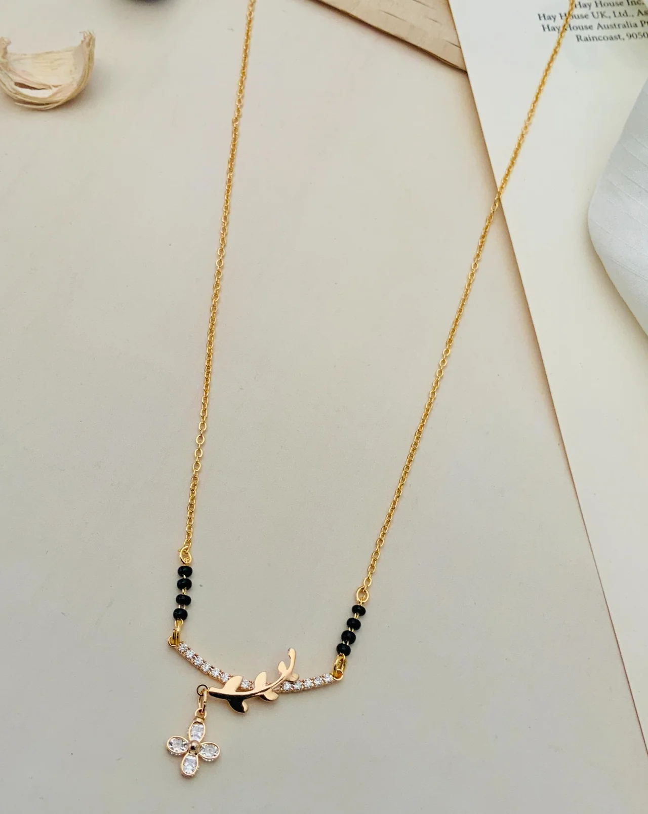 Beautiful Gold Plated American Diamond Mangalsutra