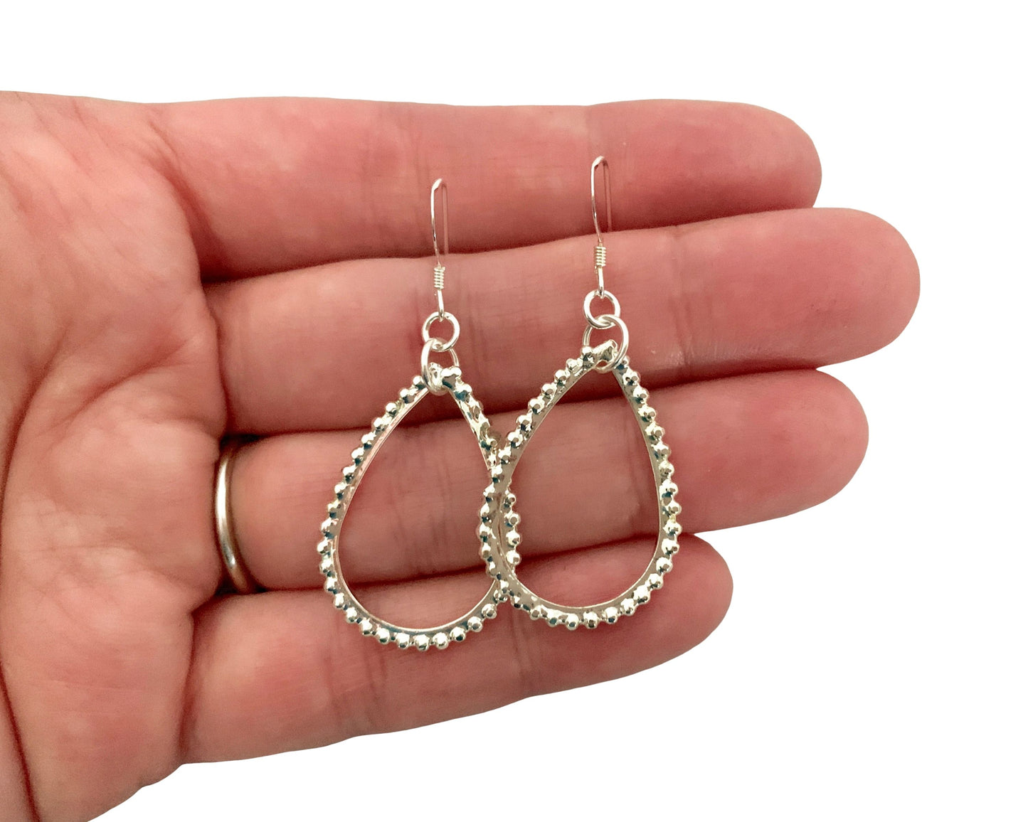 Silver Teardrop Dangles