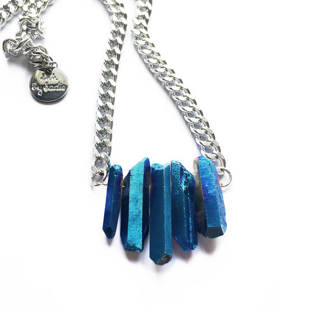 Rocked Up Mini Crystal Sapphire Necklace