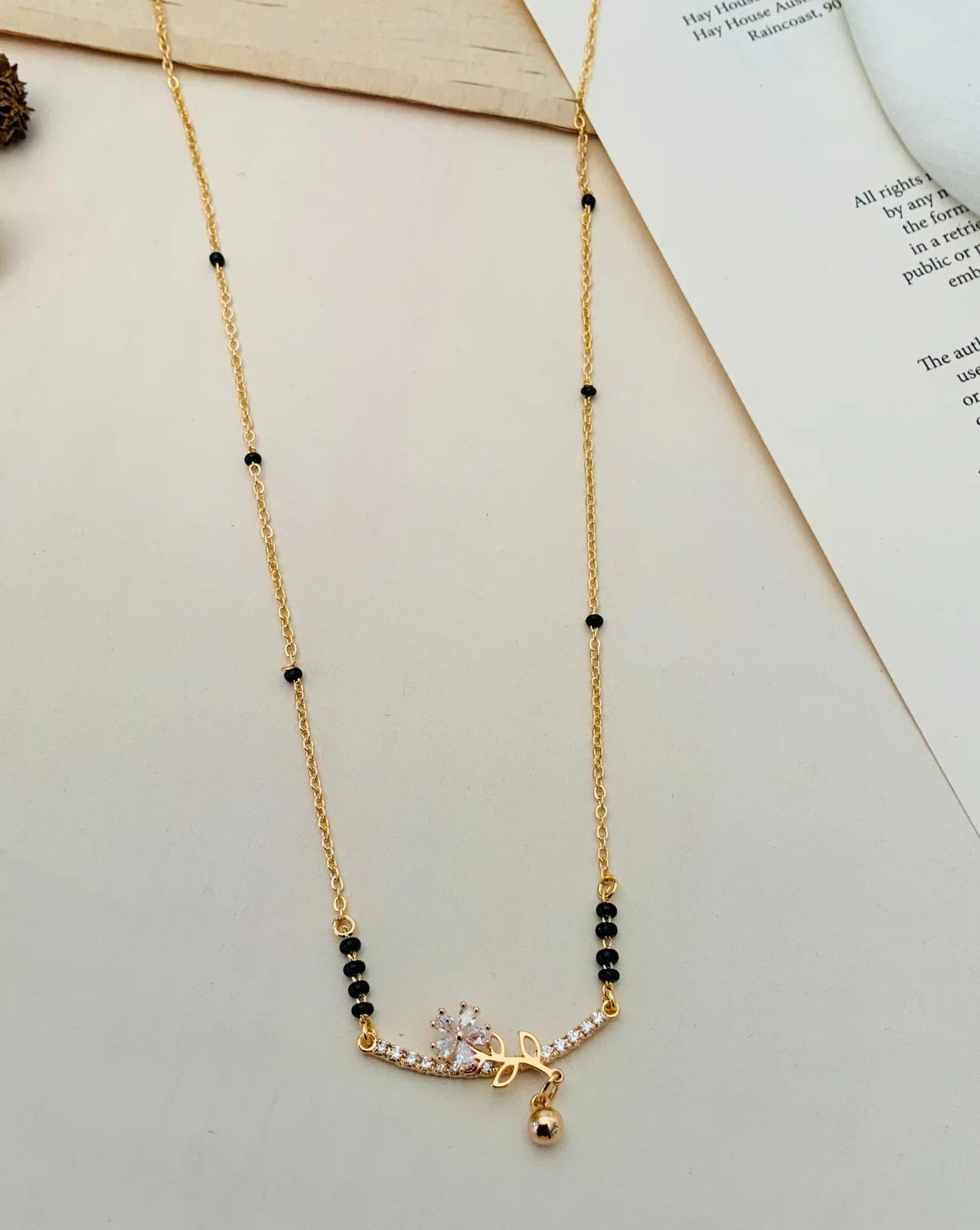 Stunning Gold Plated American Diamond Mangalsutra