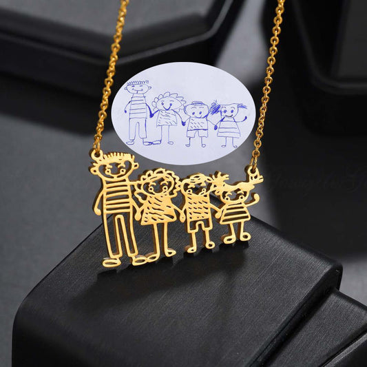 CREATE YOUR OWN DESIGN & DRAWINGS - Doodle Drawing Necklace - custom