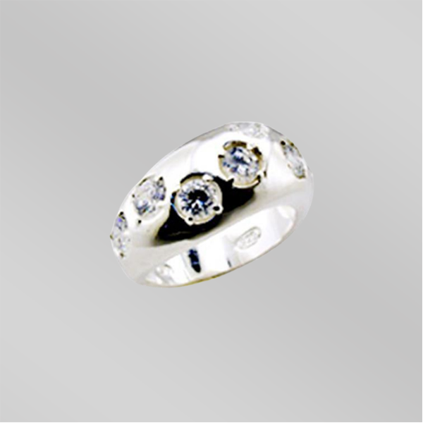 32114 - High-Polished 925 Sterling Silver Ring with AAA Grade CZ  in C