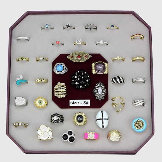 VK-047-SIZE8 - Assorted Brass Ring with Assorted  in Assorted