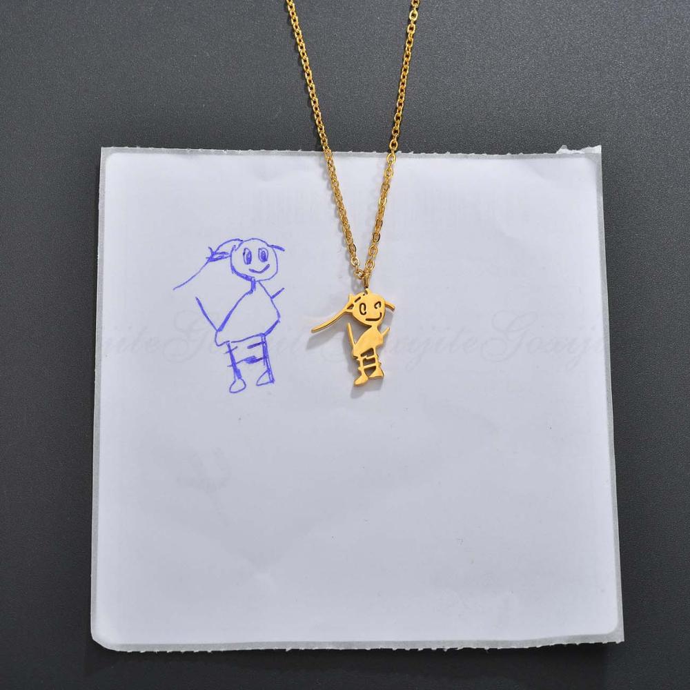 CREATE YOUR OWN DESIGN & DRAWINGS - Doodle Drawing Necklace - custom