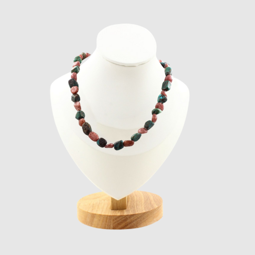 Chrysocolla Ruby Beads Necklace