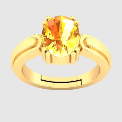 Yellow Sapphire Pukhraj Gemstone Ring Gold