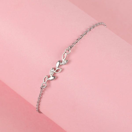 Sterling Silver Leaf Adjustable Bracelet