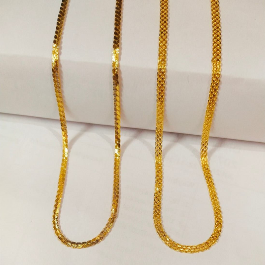 GOLD Plated Pleated chains pack of 2