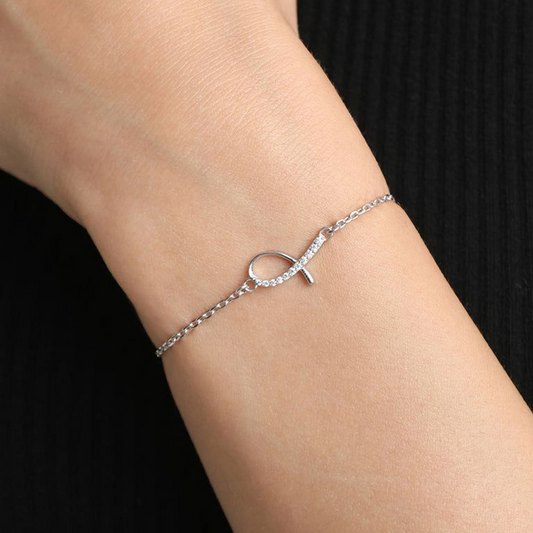 Adjustable Rhodium Plated Bracelet