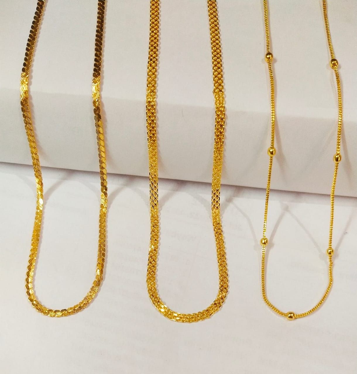 GOLD Plated Unisex chains pack of 3