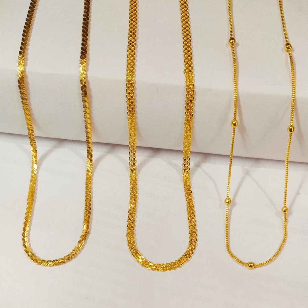 GOLD Plated Unisex chains pack of 3