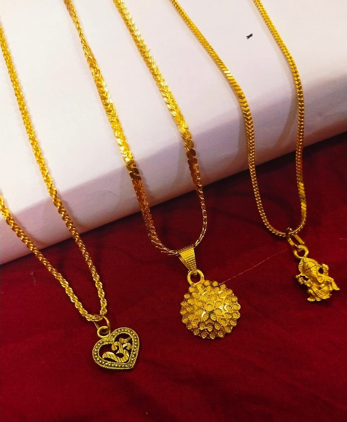 GOLD Plated Religious Pendat pack of 3