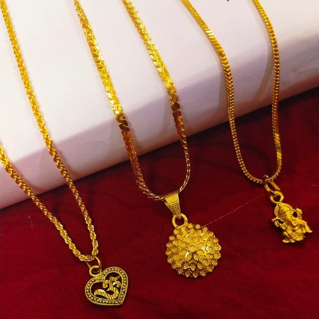 GOLD Plated Religious Pendat pack of 3