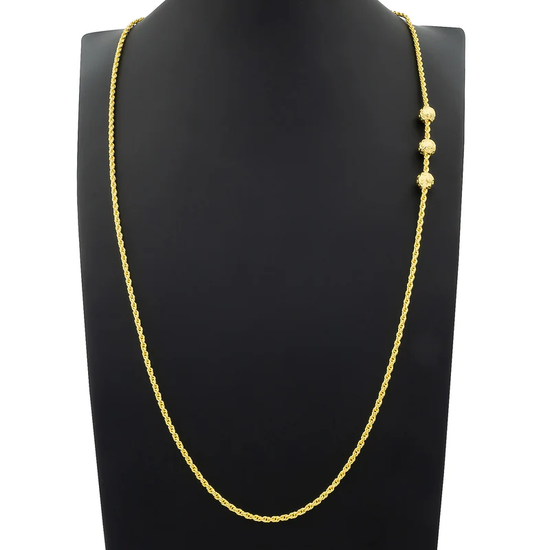 Gold chain three Beads Design For Men & Women