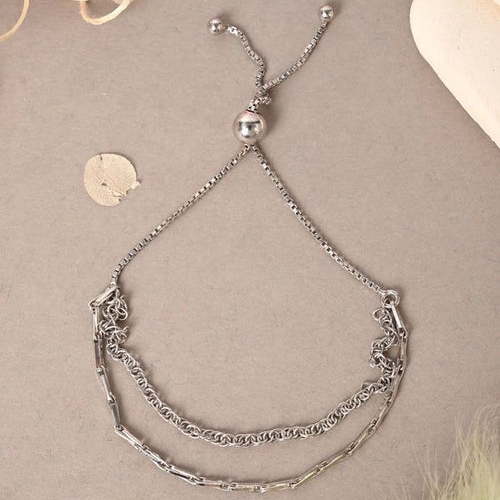 Silver Double chain Bracelet