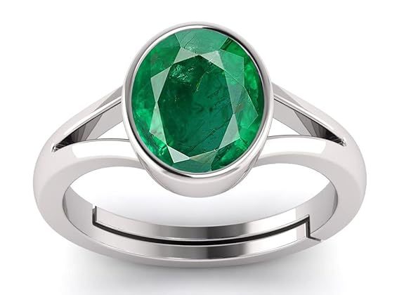 Gemstone Silver Adjustable Ring For Men And Women