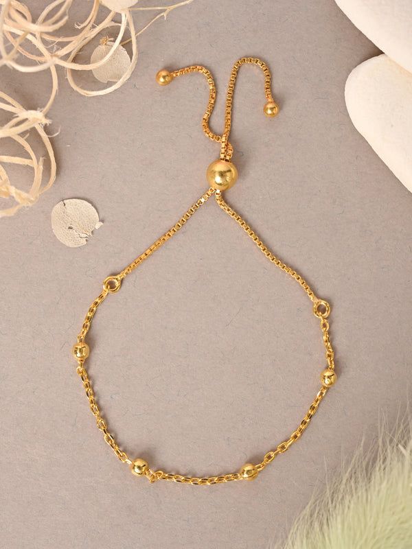 Golden Ball Chain Bracelet Adjustable