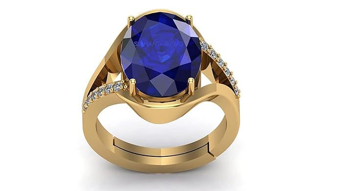 Blue Sapphire Neelam Gold Plated