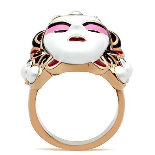 GL163 - IP Rose Gold(Ion Plating) Brass Ring