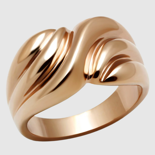 GL214 - IP Rose Gold Brass Ring