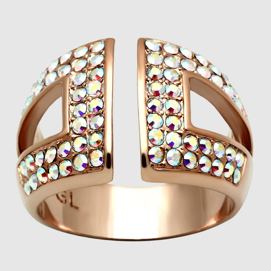 GL222 - Brass Ring with Top Grade Crystal