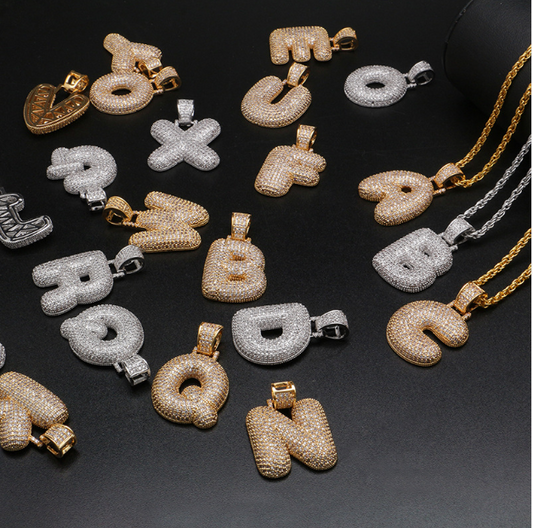 PIPE Gold HH Bubble Letter Necklace