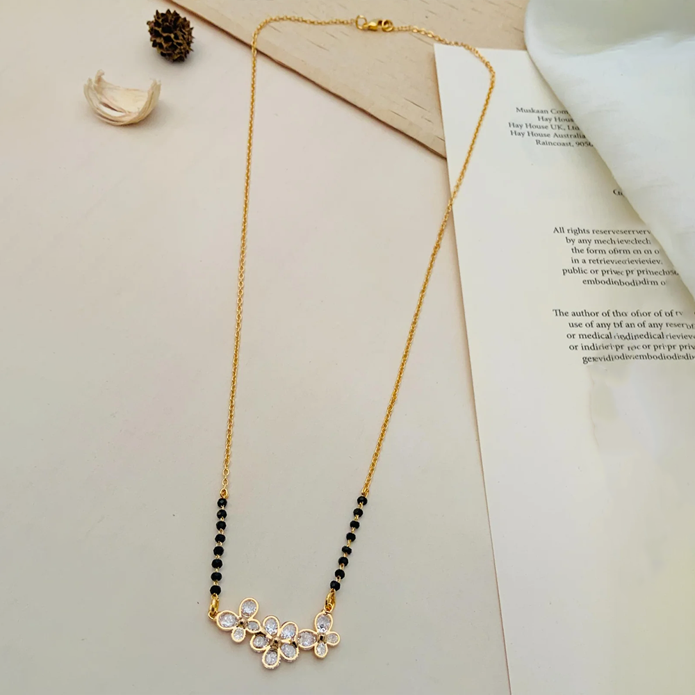 Minimal Gold Plated American Diamond Necklace