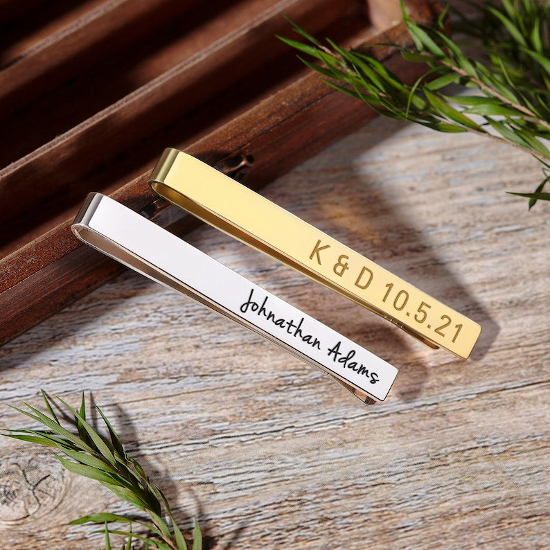 Engraved Tie Clip, Groom Tie Clip, Groom Gift From Bride