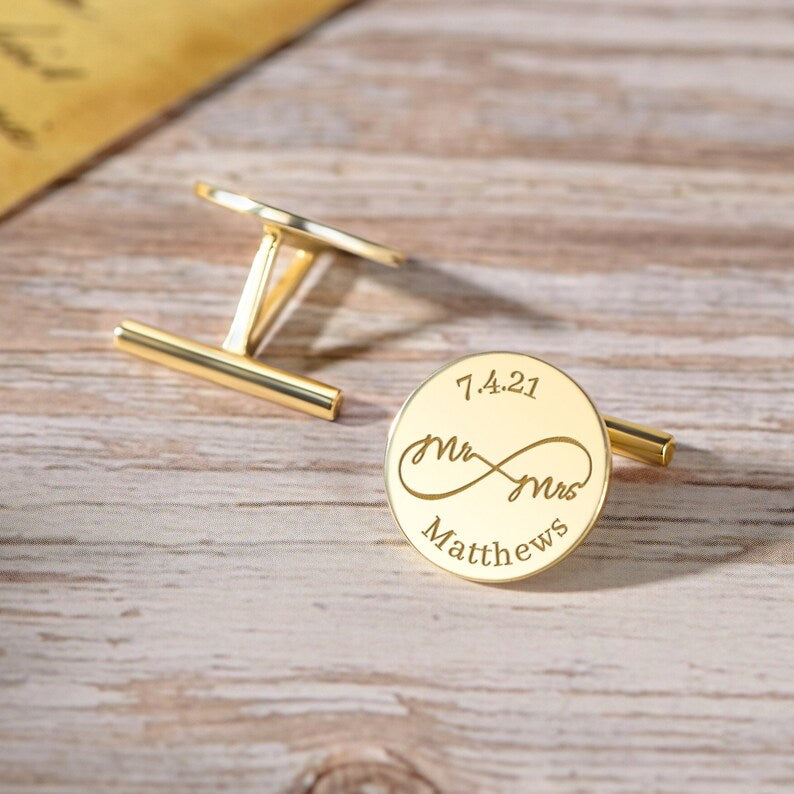 Wedding Gift For Groom, Personalized Cufflinks