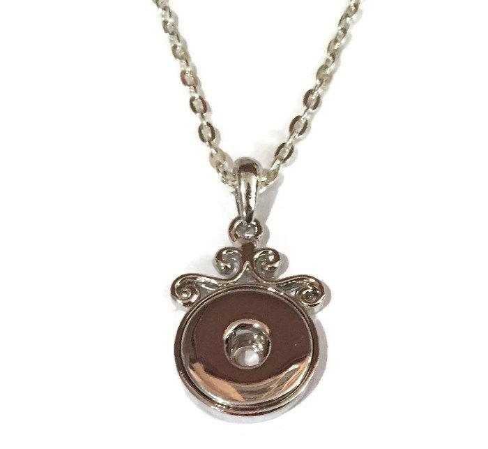 Pendant Necklace Snap Jewelry Swirl Pendant