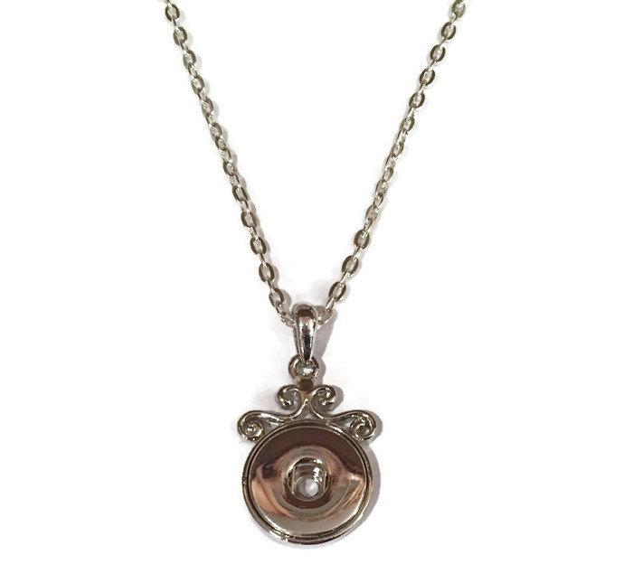 Pendant Necklace Snap Jewelry Swirl Pendant